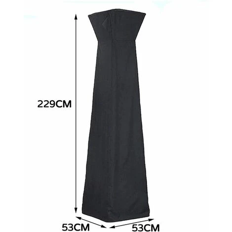 Housse Pour Parasol Chauffant En 210D Oxford Imperméable, Housse De Protection Pour Chauffage De Terrasse, Bache De Protection Pour Chauffage De Terrasse Extérieur Anti-Poussière/Vent,,noir – Image 2