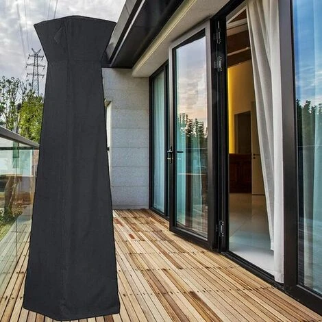 Housse Pour Parasol Chauffant En 210D Oxford Imperméable, Housse De Protection Pour Chauffage De Terrasse, Bache De Protection Pour Chauffage De Terrasse Extérieur Anti-Poussière/Vent,,noir – Image 4