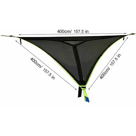 Hamacs De Camping Géants Triangulaires, Camping En Plein Air, Hamac De Camping Aérien Géant, Hamac Multi-personnes, Camping Aérien Portable, Confortable, Terrasse De Jardin, Mobilier Pliant (noir, 4 X – Image 2