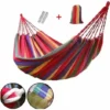 Hamac Simple Toile - 200 X 150 Cm + 2 Cordes D'Amarrage + 1 Sac De Rangement - Hamac De Jardin Pour Enfants Et AdultesExtérieur