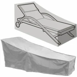 Housse Pour Mobilier De Jardin Housse Pour Chaise Longue De Jardin Avec Grilles D'aération. Housse De Chaise Longue Imperméable Housse Bain De Soleil Tissu Oxford 210D (208x76x41/79CM) (Gris)