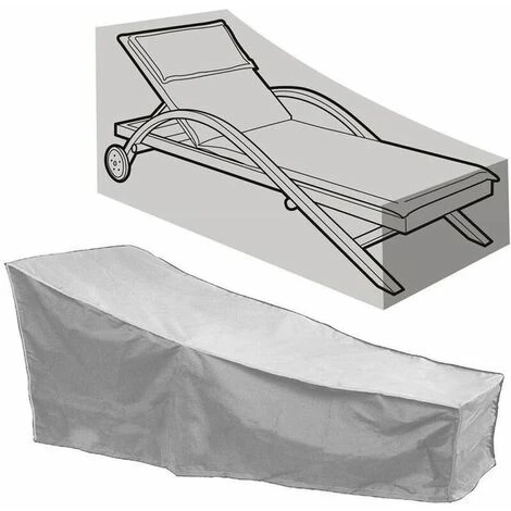 Housse Pour Mobilier De Jardin Housse Pour Chaise Longue De Jardin Avec Grilles D'aération. Housse De Chaise Longue Imperméable Housse Bain De Soleil Tissu Oxford 210D (208x76x41/79CM) (Gris)