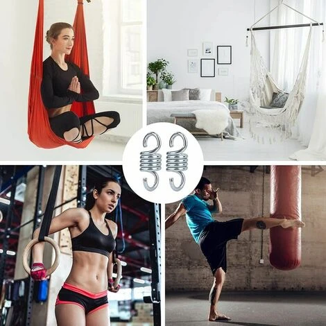 Crochet à Ressort Hamac En Acier Galvanisé Charge Maximale 500 Kg Pour Jardin Porche Balançoire Chaise Suspendue 2 Pièces – Image 5