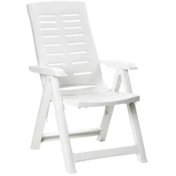 Fauteuil Pliant. Couleur: Blanc 60x61x109cm Modèle Multipositions - Progarden