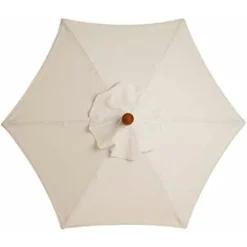 AIDUCHO Housse De Rechange Pour Parasol à 6 Baleines - 3 M - Imperméable - Anti-Ultraviolet - Blanc