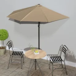Haute Qualité -Parasol De Balcon Avec Mât En Aluminium Taupe 270x135 Cm Demi - Résistant Aux UV23449