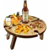 RHAFAYRE Table De Pique-Nique Portable Pliante, Table De Camping Légère Pliable En Plein Air 30 Cm Petite Table De Pique-Nique En Bois Pour Fête, Plage, Jardin, Camping, Barbecue, Voyage