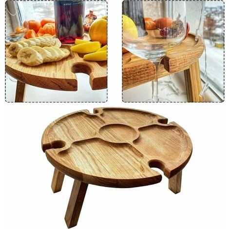 RHAFAYRE Table De Pique-Nique Portable Pliante, Table De Camping Légère Pliable En Plein Air 30 Cm Petite Table De Pique-Nique En Bois Pour Fête, Plage, Jardin, Camping, Barbecue, Voyage – Image 4