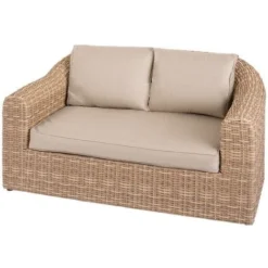 Canapé De Jardin Mooréa Savana Aluminium Traité époxy - Résine Tressée - Polyester - Hespéride