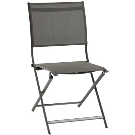 Lot De 4 Chaises De Jardin Pliantes Axant Anthracite & Graphite - Hespéride