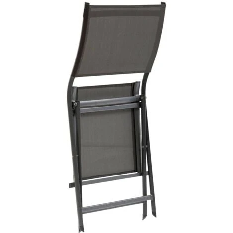 Lot De 4 Chaises De Jardin Pliantes Axant Anthracite & Graphite - Hespéride – Image 2
