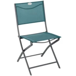 Lot De 4 Chaises De Jardin Pliantes Modula Bleu Canard & Graphite - Hespéride
