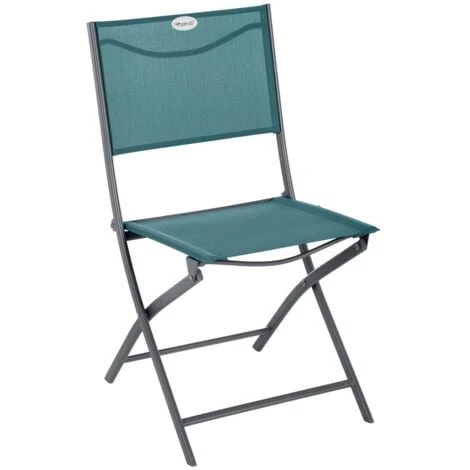 Lot De 4 Chaises De Jardin Pliantes Modula Bleu Canard & Graphite - Hespéride