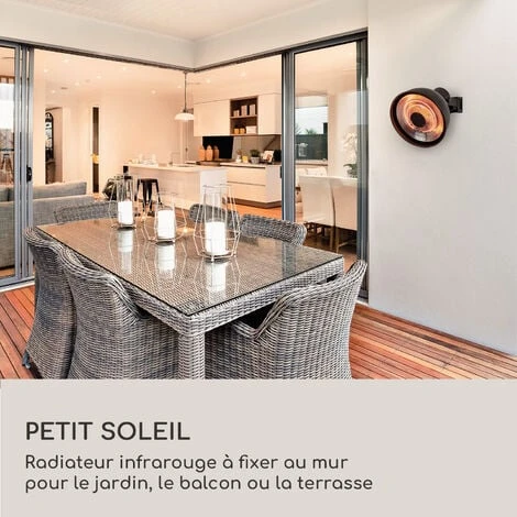 Chauffage Infrarouge - Blumfeldt Heatbell Wall Smart - Pour Terrasse Extérieu - Contrôle Par App - Noir – Image 3