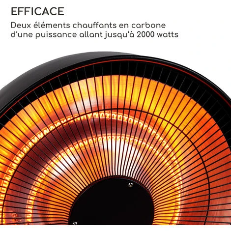 Chauffage Infrarouge - Blumfeldt Heatbell Wall Smart - Pour Terrasse Extérieu - Contrôle Par App - Noir – Image 5