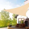 Duerer Voile D'ombrage Triangulaire Pour Patio 3.6x3.6x3.6m 12ft, 95% Une Protection Des Rayons UV, Para Jardin Patio, Balcon, Terrasse, Extérieures Activités -Couleur Sable