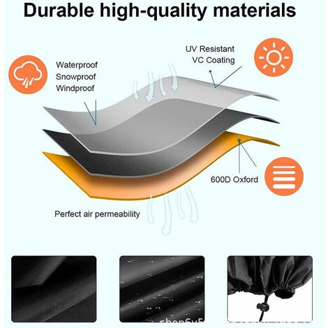 Housse De Protection étanche Pour Chauffage De Terrasse En Tissu Oxford Respirant Et Respirant Pour Chauffage Rond 50 X 50 X 120 Cm Noir – Image 4