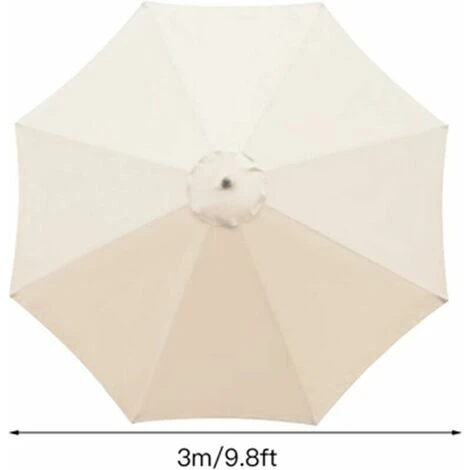 Housse De Rechange Pour Parasol, 8 Baleines, 3 M, Imperméable, Anti-UV, Tissu De Rechange, Beige – Image 2