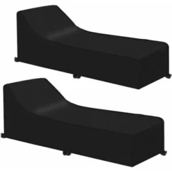 Housse De Transat De Jardin En Tissu Oxford 210D Imperméable Et Coupe-vent Pour Transat, Transat (210 X 75 X 40/80 Cm) - Lot De 2