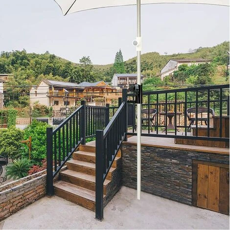 Porte-Parasol Balustrade De Balcon Support Parasol Balcon Pince Support Pour Table Parasol Accessoires Fixation Pour Balcon, Terrasse Ou Table - Balcon-Parasols Avec Mât Jusqu'à Ø 19-38 Mm – Image 3