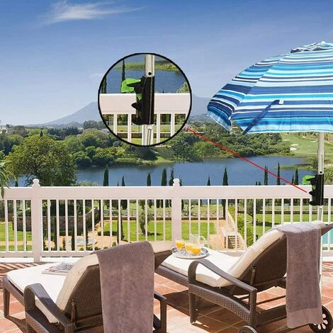 Porte-Parasol Balustrade De Balcon Support Parasol Balcon Pince Support Pour Table Parasol Accessoires Fixation Pour Balcon, Terrasse Ou Table - Balcon-Parasols Avec Mât Jusqu'à Ø 19-38 Mm – Image 4