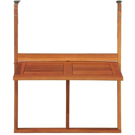 Table Suspendue De Balcon Table D'extérieur - 64,5x44x80 Cm Bois D'acacia Massif BV906622 - BonneVie – Image 3