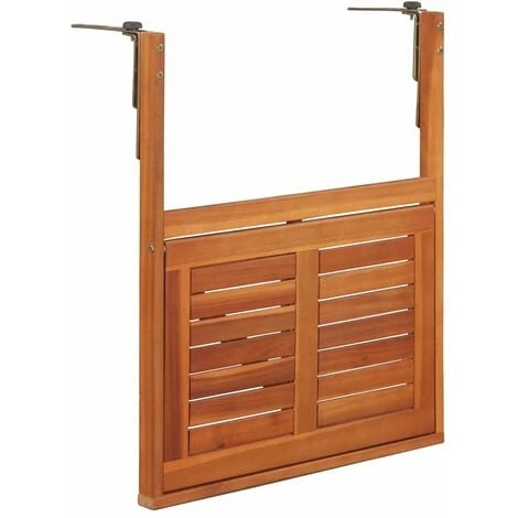 Table Suspendue De Balcon Table D'extérieur - 64,5x44x80 Cm Bois D'acacia Massif BV906622 - BonneVie – Image 4