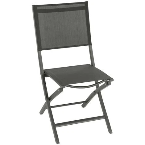 Lot De 4 Chaises Pliantes Essentia Anthracite & Gris - Hespéride