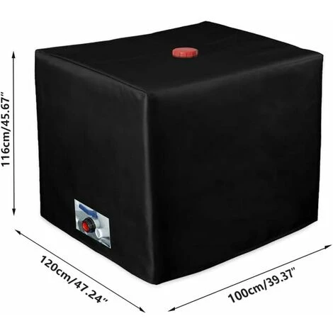 Bâche Couverture Réservoir IBC Pour Conteneur IBC 1000L, 116 X 100 X 120 Cm Bâche De Réservoir D'eau Anti-UV Anti-Pluie ( Noir ) – Image 2