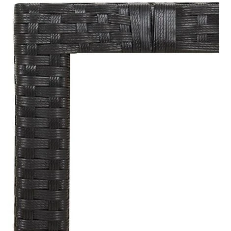 Table De Jardin Plateau En Bois Noir Résine Tressée Bois Massif VidaXL – Image 5