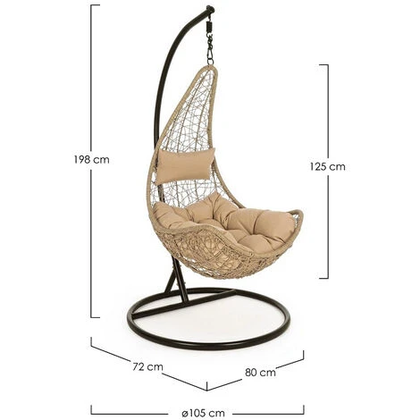 Fauteuil Suspendu Bizzotto Amirantes - Naturel – Image 4