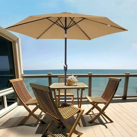 Housses De Rechange Pour Parasol 3 Mètres 6 Bras Parasol De Rechange Pour Auvent De Jardin Housse De Rechange Pour Parasol, Auvent Uniquement (Kaki) – Image 5