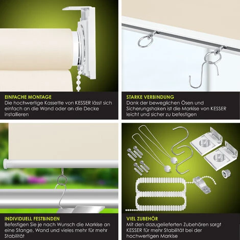 KESSER® Store Vertical Store Vertical Marquise De Balcon Protection Visuelle Protection Solaire Store Latéral Ombrage, Store De Balcon Stable Et Résistant Aux Intempéries, Pour Balcon, Terrasse, Jardi – Image 3