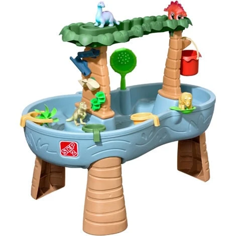 STEP2 Dino Showers Table Sable Et Eau Jouet Dinosaure, Jeu D'eau Pour Plusieurs Enfants Facile à Construire Ranger Jeux D'Eau