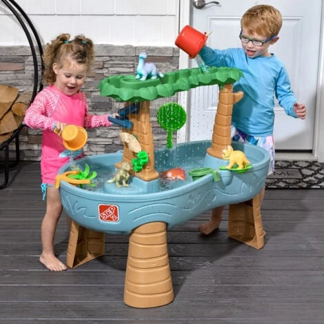 STEP2 Dino Showers Table Sable Et Eau Jouet Dinosaure, Jeu D'eau Pour Plusieurs Enfants Facile à Construire Ranger Jeux D'Eau – Image 5