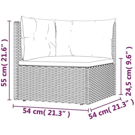 Salon De Jardin 7 Pcs Avec Coussins Gris Résine Tressée VidaXL – Image 3