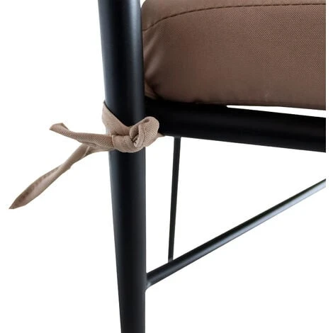 Ensemble De 4 Chaises De Jardin Avec Coussin Chillvert Tivoli 40,5x50,5x89 Cm Fabriquées En Acier Et Polyester Noir Et Beige – Image 5