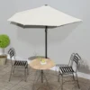 Parasol De Balcon - Parasol De Jardin Parasol Droit Avec Mât En Aluminium Sable 270x135 Cm Demi BV728031 - BonneVie
