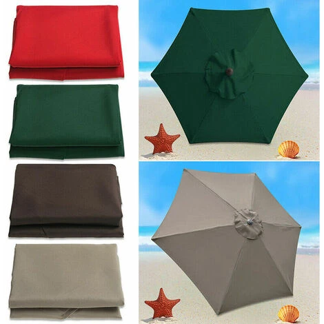 Housse De Rechange Pour Parasol, 6 Baleines, 2 M, Imperméable, Anti-UV, Tissu De Rechange, Kaki – Image 3