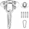 Crochet De Fixation Murale Pour Hamac Suspendu,Yoga,Chaise Accrochante Et Sac De Boxe, Acier Inoxydable Kit De Suspension Trainer Avec Mousqueton Et Vis De Fixation Fontainebleau Argent Zhuoxuan A