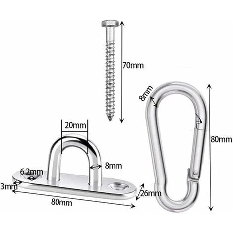 N&P Acier Inoxydable Lourds Crochet De Plafond, Crochets De Suspension,Convient Pour Le Yoga, Hamac, Chaise Suspendue A – Image 2