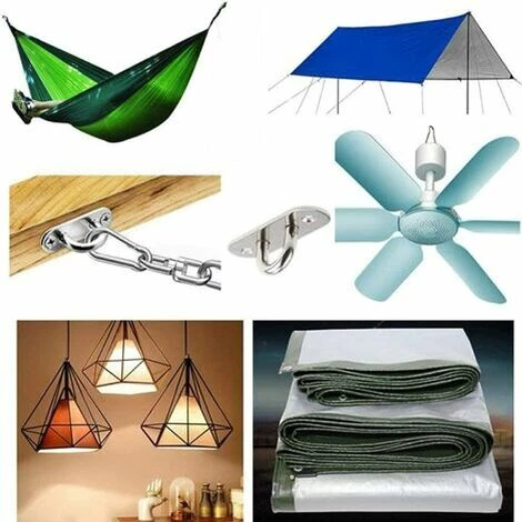 N&P Acier Inoxydable Lourds Crochet De Plafond, Crochets De Suspension,Convient Pour Le Yoga, Hamac, Chaise Suspendue A – Image 5