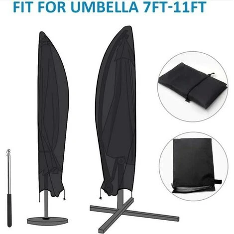 ELLE Housse De Parasol 210D Tissu Oxford Imperméable Et Anti-poussière 265x40/70/50cm – Image 4