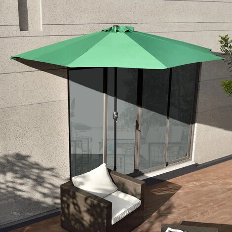 Nova Parapluie De La Mezzaluna Ø300 Cm Avec Manivelle Extérieure Extérieure Résistante Taille : Vert