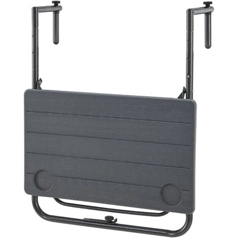 Nova Table Suspendue à Un Balcon Pliant De La Forme Rectangulaire Gris Foncé – Image 5