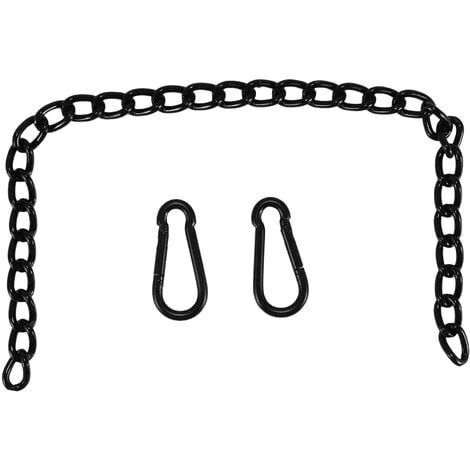 ChaîNe De Chaise Suspendue En Acier Avec 2 Mousquetons, Ensemble De ChaîNe De Hamac De BalançOire De Porche Robuste, Pour BalançOires De Hamac (66 Cm)