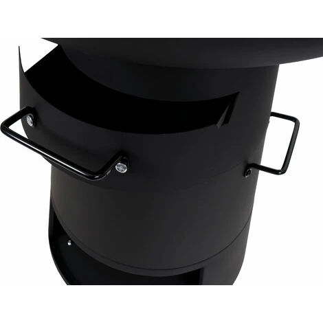 Bol De Feu Avec Grill HHG-865, Foyer Panier De Feu BBQ, Grille Plaque De Grill, Acier Inox Ø 58cm Noir – Image 5