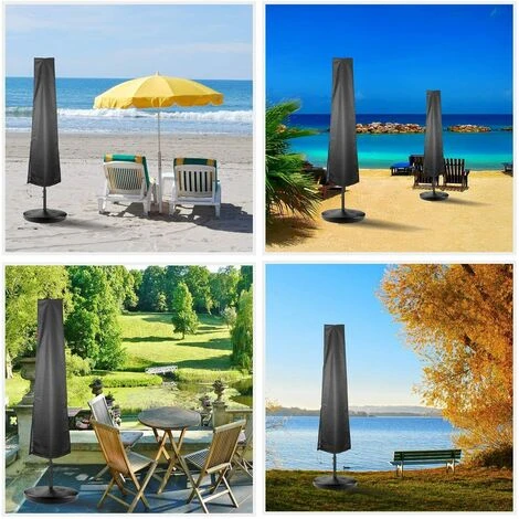 Housse De Parapluie 2-4m De Large Tissu Oxford 210D Imperméable, Anti-poussière Et Anti-UV 265x40/70/50cm – Image 2