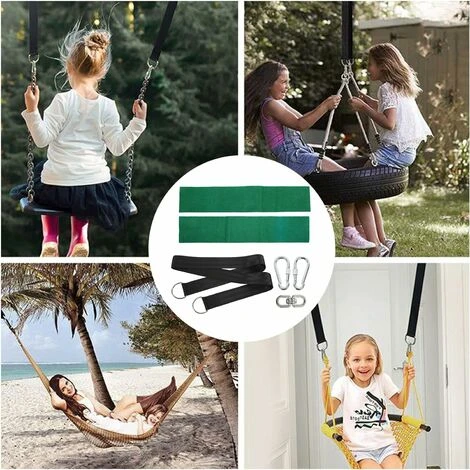 Hamac Ultra Résistant Aux Sangles Lourde Suspension 150CM Avec D-Ring - Deux Crochets Mousquetons - Charge Max 500KG, Cordes D'Attache Pour Balancoire De – Image 5