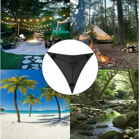 Grand Triangle Ciel Hamac Camping Arbre Multijoueur Portable Hamac 3 Personnes Voyage Arrière-cour Extérieur Jardin Camping – Image 3